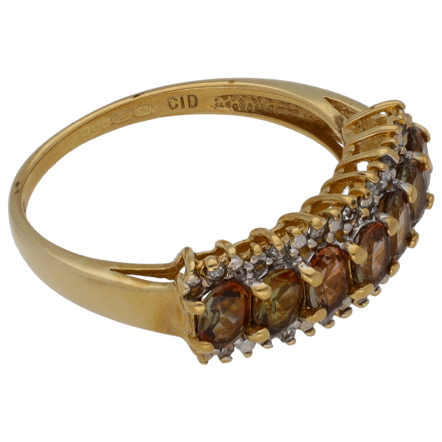 9ct Gold Andalusite & 0.07ct Diamond Dress/Cocktail Ring Size N