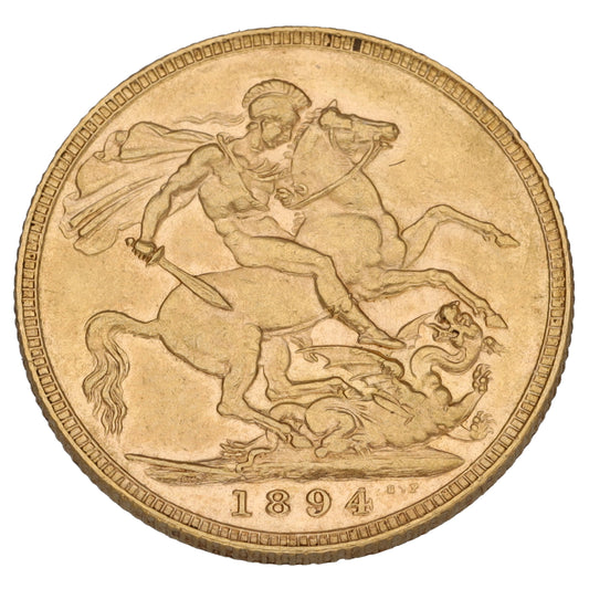 22ct Gold Queen Victoria Full Sovereign Coin 1894