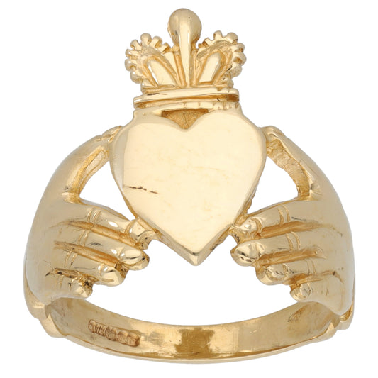 9ct Gold Claddagh Ring Size P