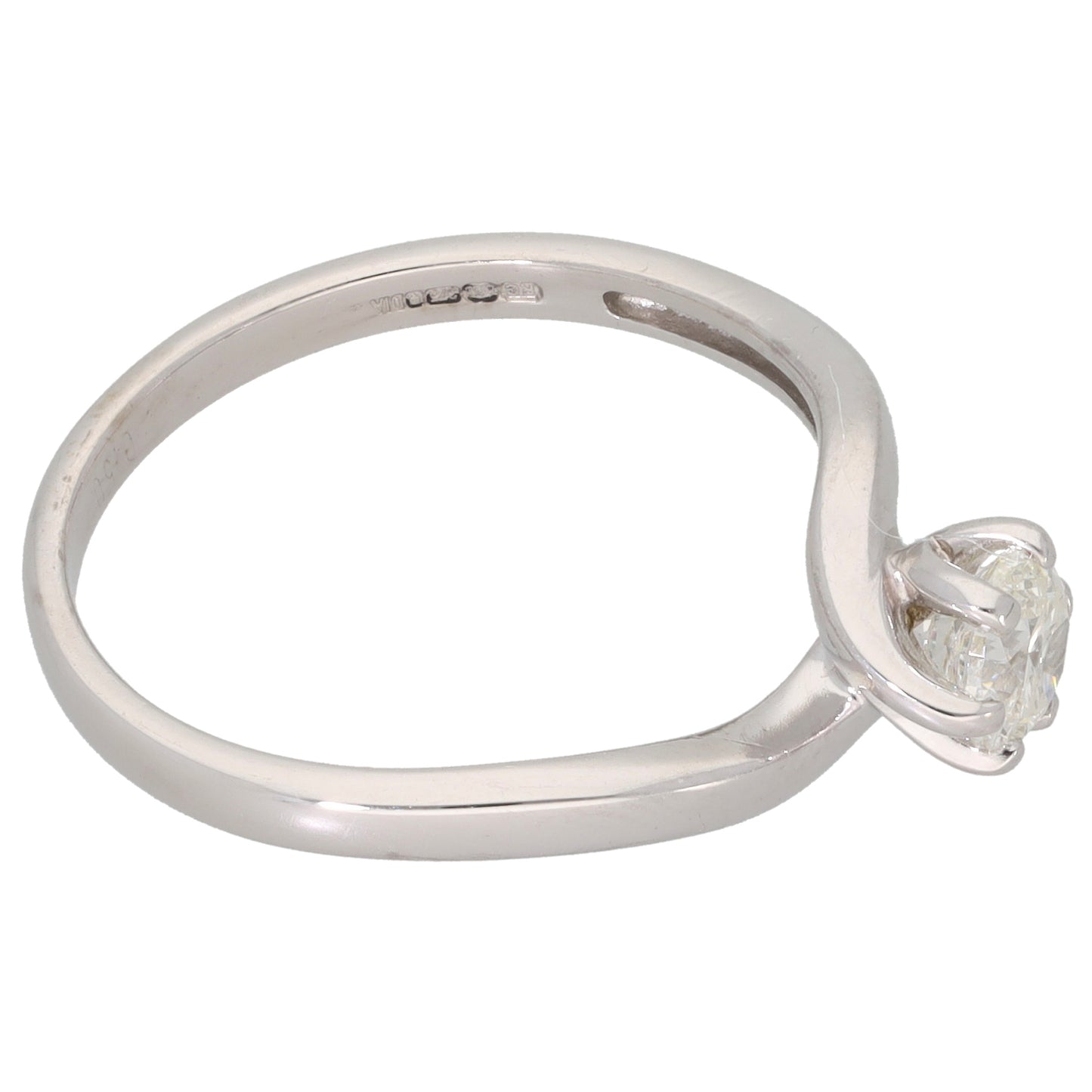 9ct White Gold 0.50ct Diamond Solitaire Ring Size O