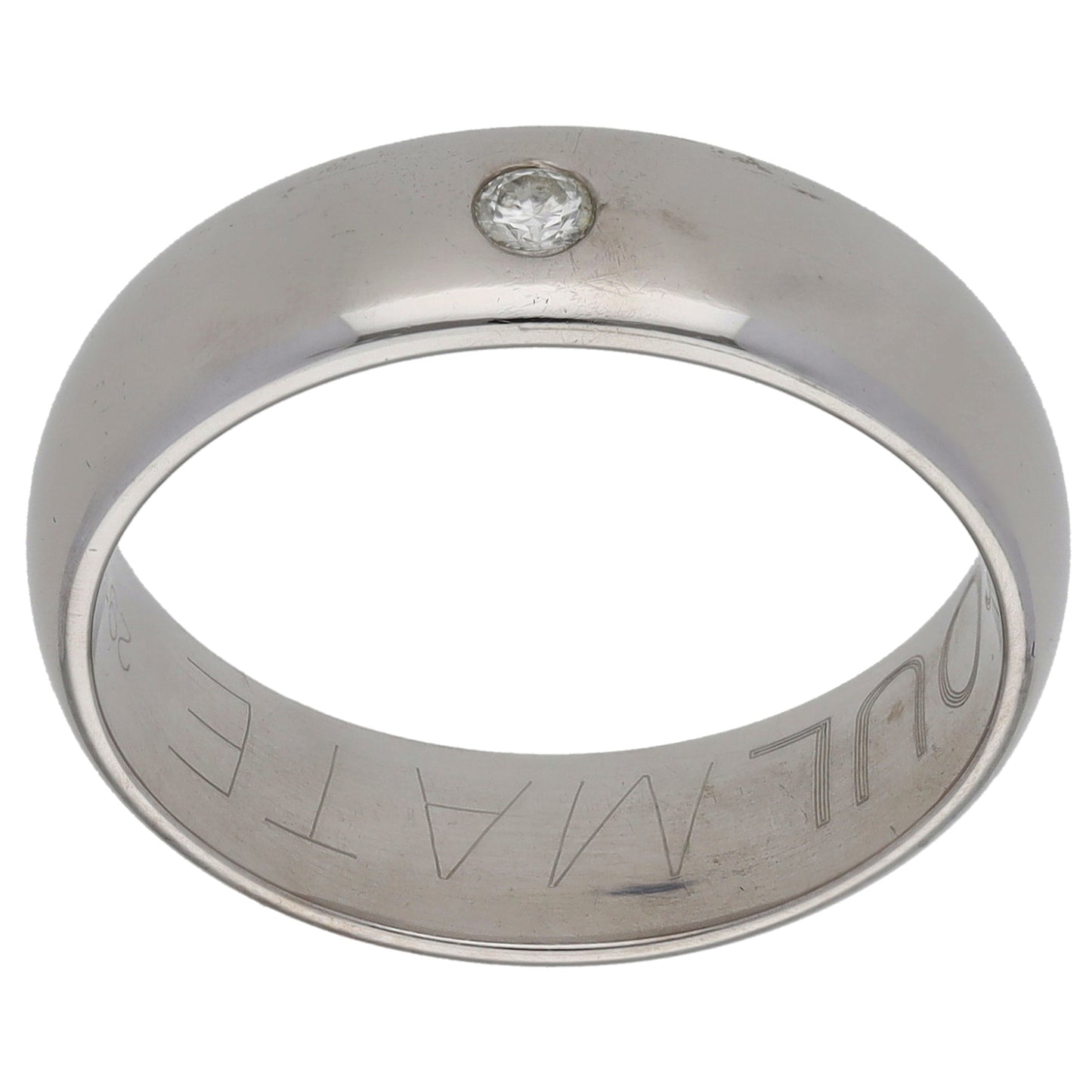 18ct White Gold 0.05ct Diamond Wedding Ring Size R