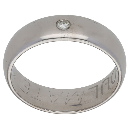 18ct White Gold 0.05ct Diamond Wedding Ring Size R
