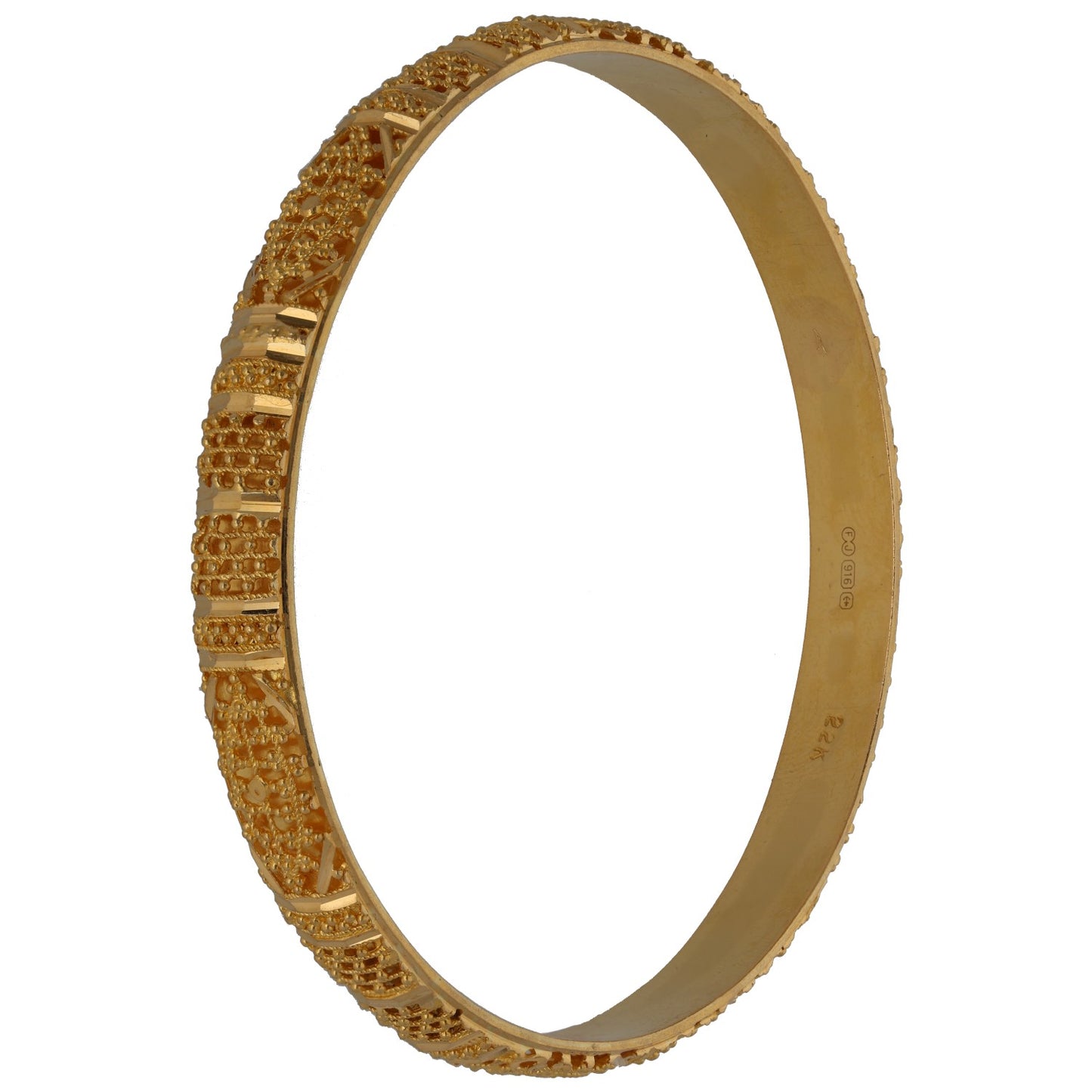 22ct Gold Patterned Bangle