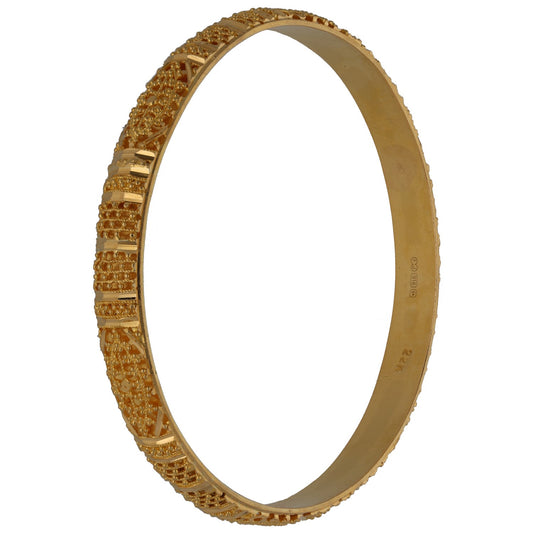 22ct Gold Patterned Bangle