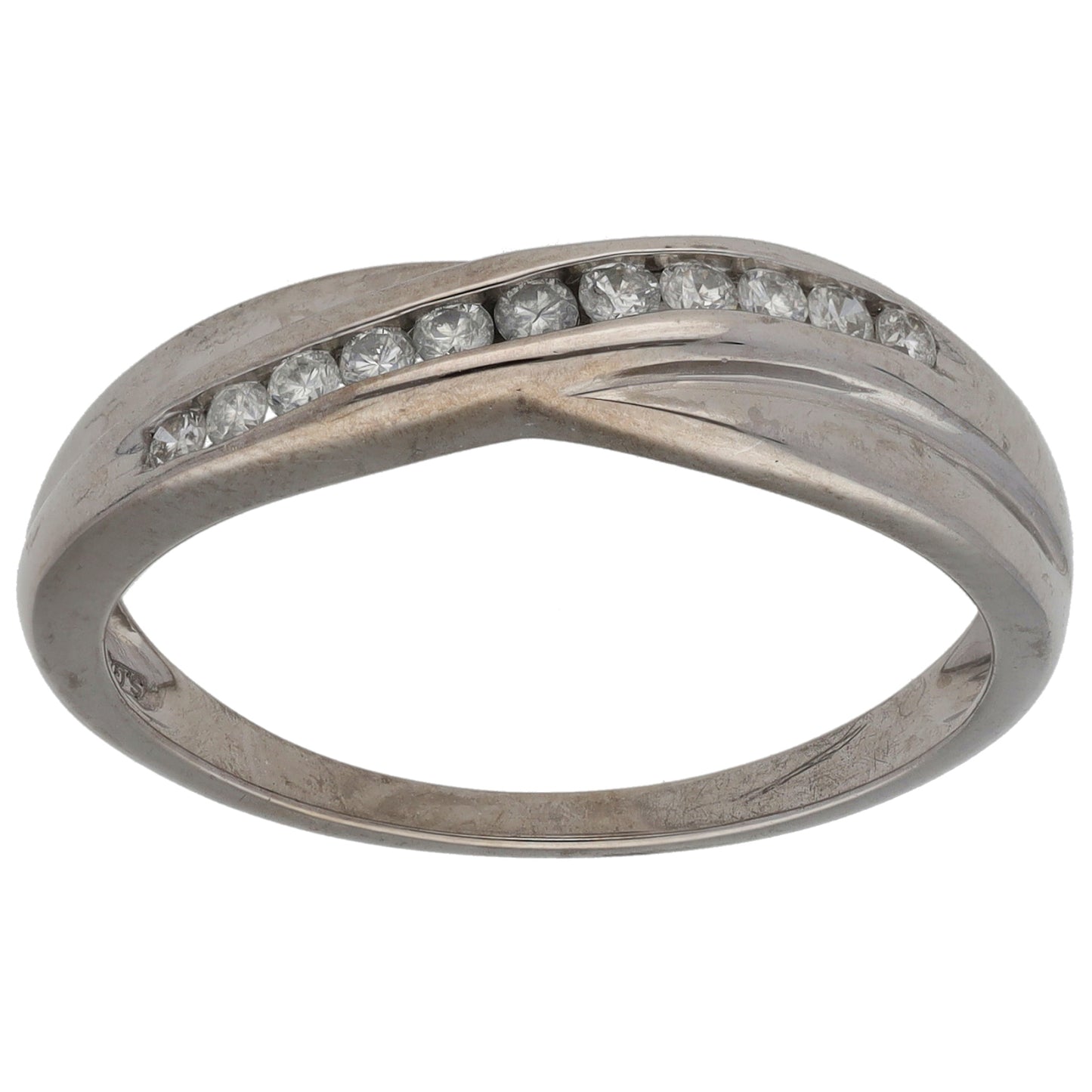 18ct White Gold 0.22ct Diamond Half Eternity Ring Size R