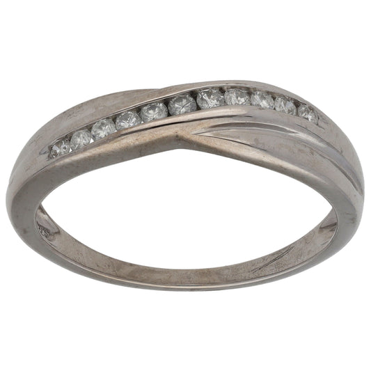 18ct White Gold 0.22ct Diamond Half Eternity Ring Size R