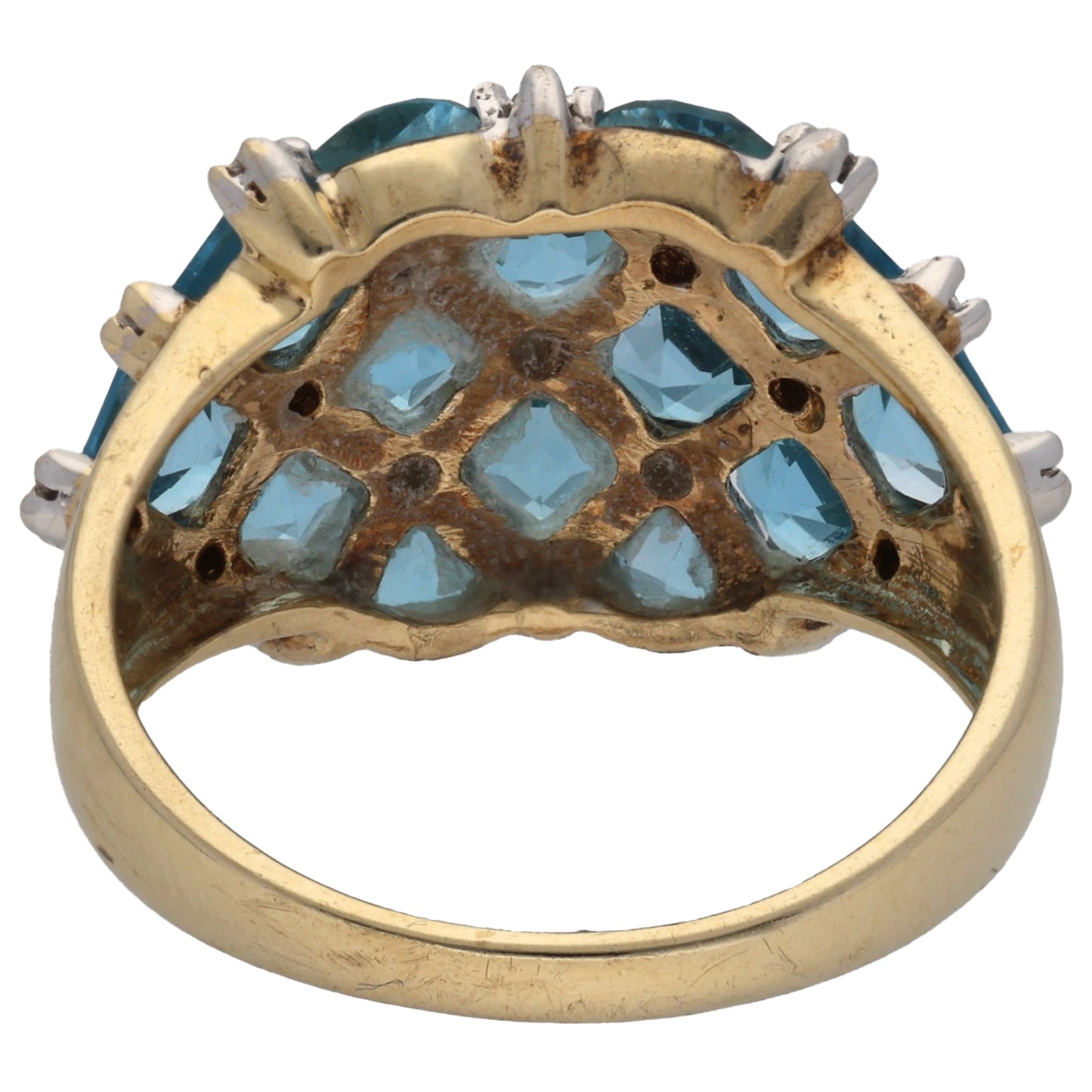 9ct Gold Topaz & 0.095ct Diamond Dress/Cocktail Ring Size P