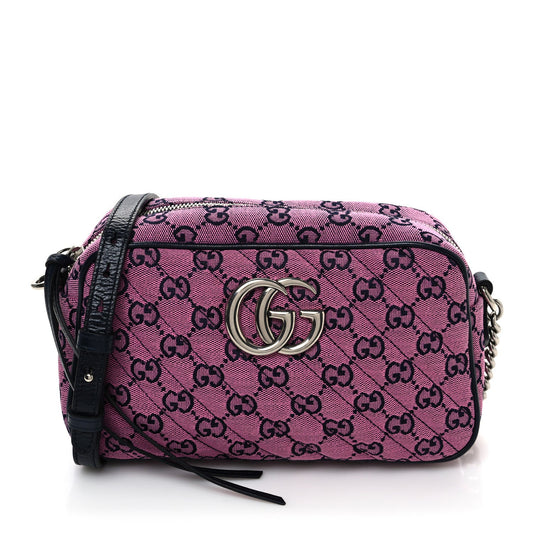 Gucci Gucci GG Marmont Multicolor Canvas Bag - Pink