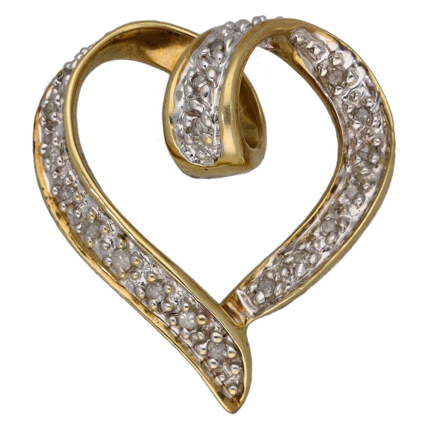 9ct Gold 0.10ct Diamond Heart Pendant