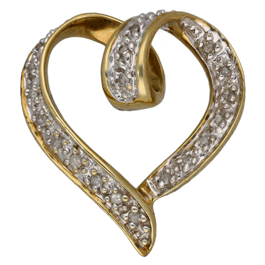 9ct Gold 0.10ct Diamond Heart Pendant