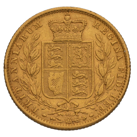 22ct Gold Queen Victoria Full Sovereign Coin 1872