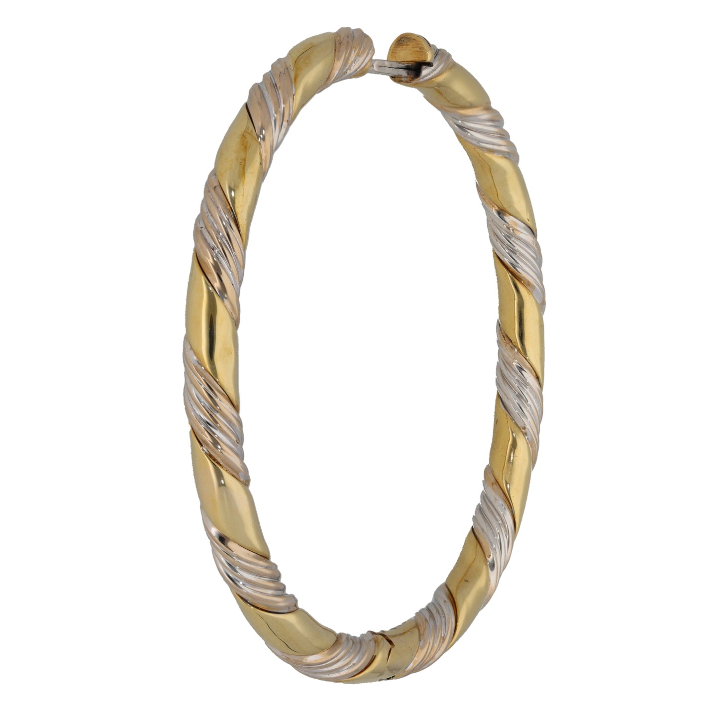 9ct Bi-Colour Gold Hinged/Clasp Bangle