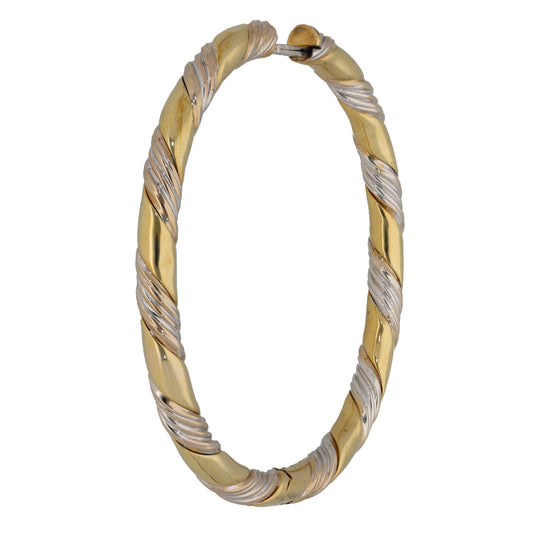9ct Bi-Colour Gold Hinged/Clasp Bangle
