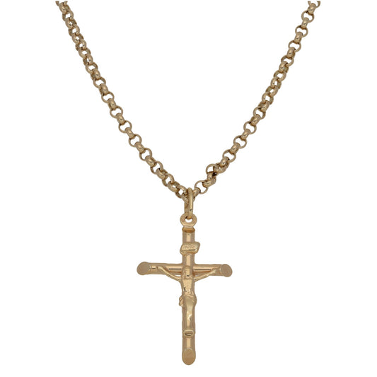 9ct Gold Crucifix Pendant With Chain