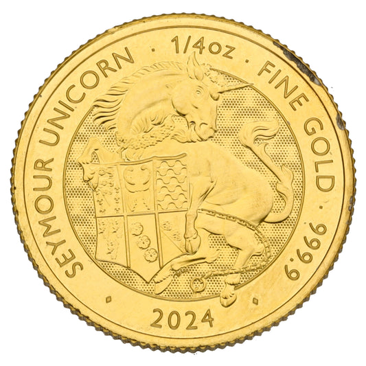 24ct Gold Seymour Unicorn 1/4 OZ Coin 2024
