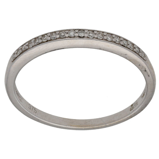 9ct White Gold 0.09ct Diamond Half Eternity Ring Size R