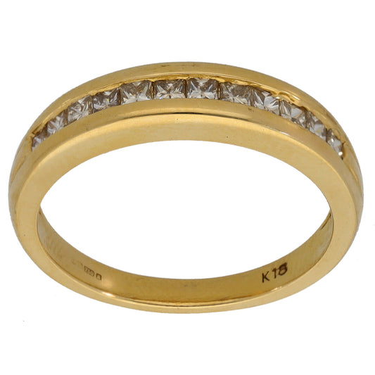 18ct Gold 0.60ct Diamond Half Eternity Ring Size N