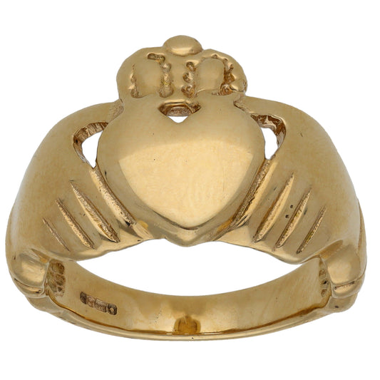 9ct Gold Claddagh Ring Size S