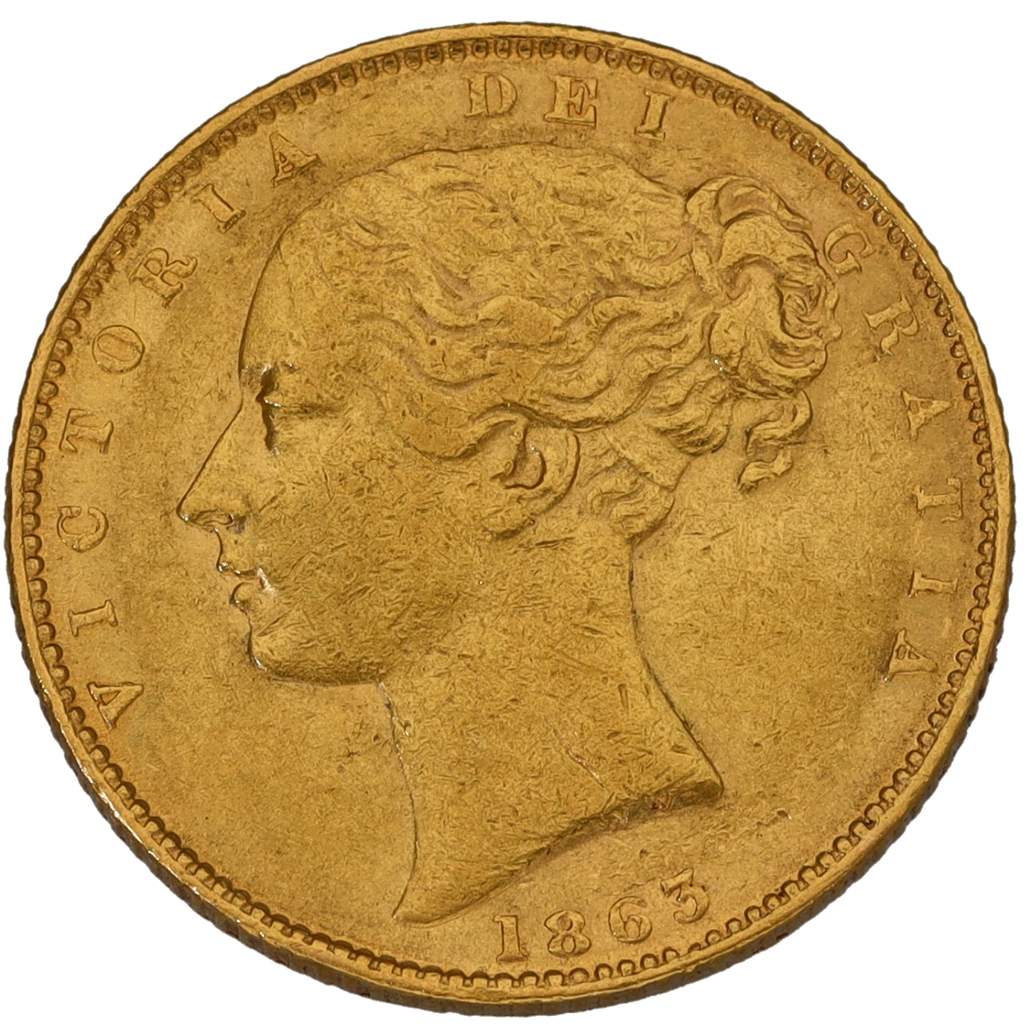 22ct Gold Queen Victoria Full Sovereign Coin 1863