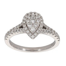 Load image into Gallery viewer, 18ct White Gold Vera Wang 0.70ct Diamond &amp; Sapphire Cluster Ring Size P
