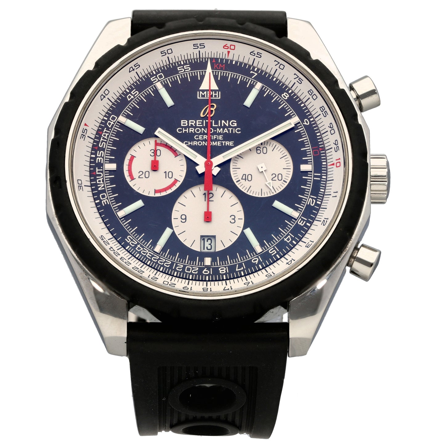 Breitling Chronomatic A14360 49mm Stainless Steel Watch