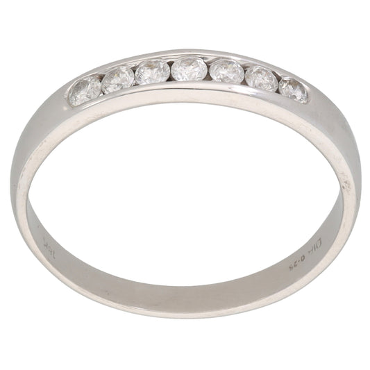 18ct White Gold 0.25ct Diamond Half Eternity Ring Size Q