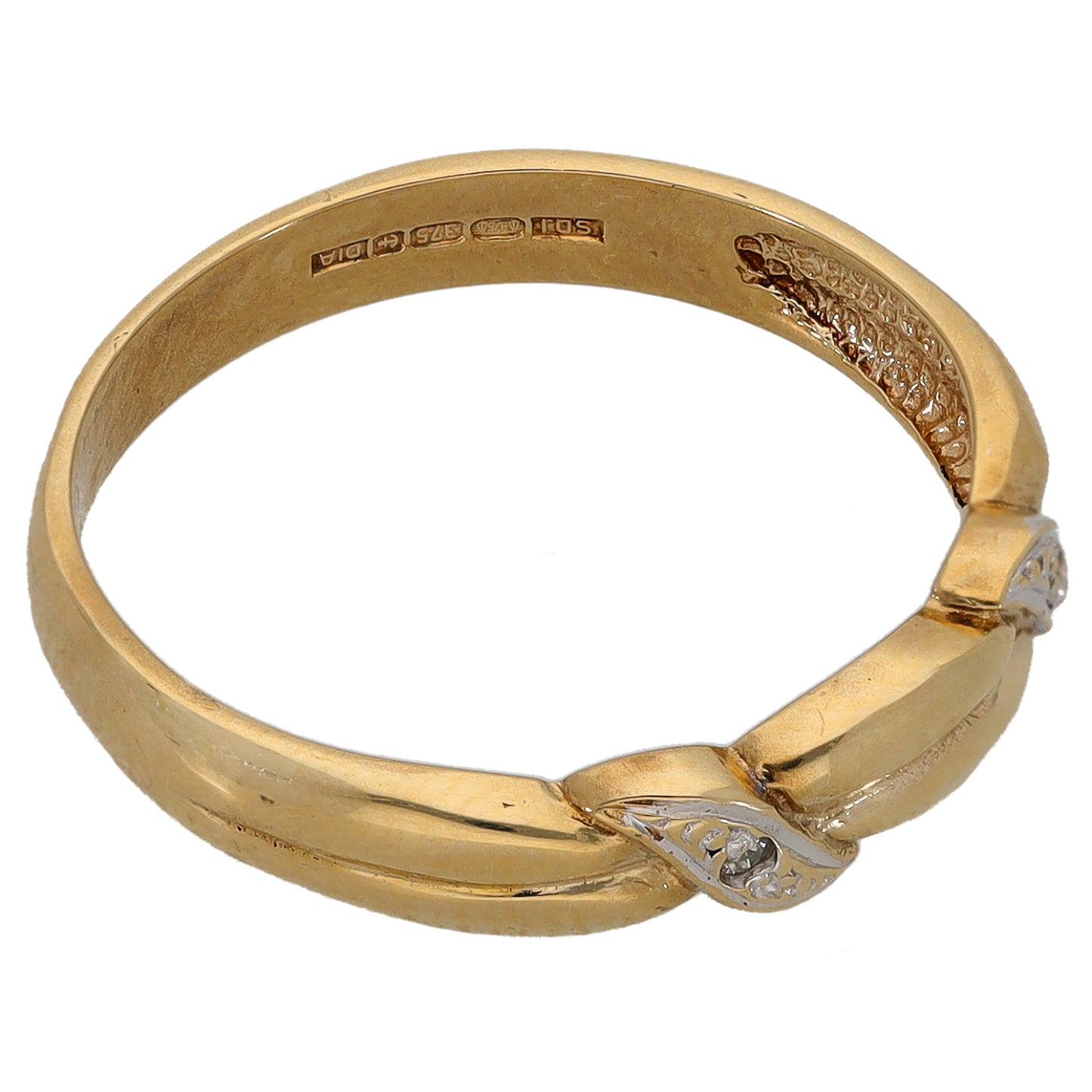 9ct Gold 0.01ct Diamond Dress/Cocktail Ring Size P