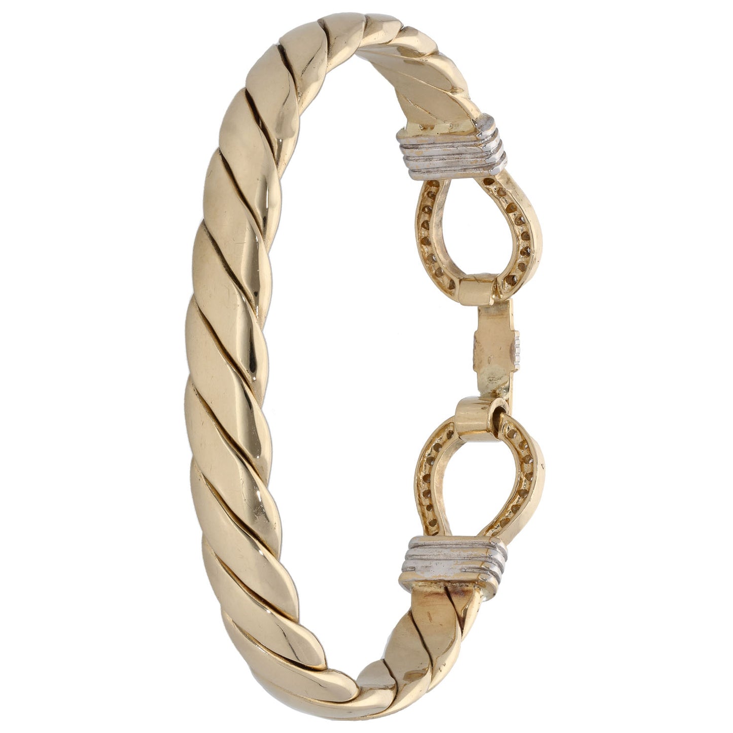 9ct Gold 0.32ct Diamond Torque Bangle