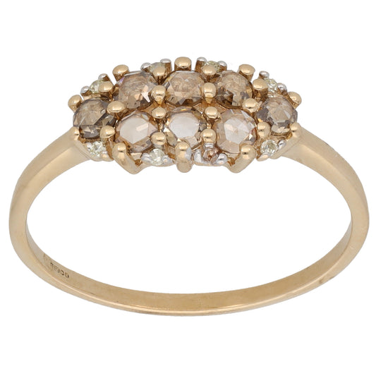 9ct Gold 0.84ct Diamond Dress/Cocktail Ring Size U