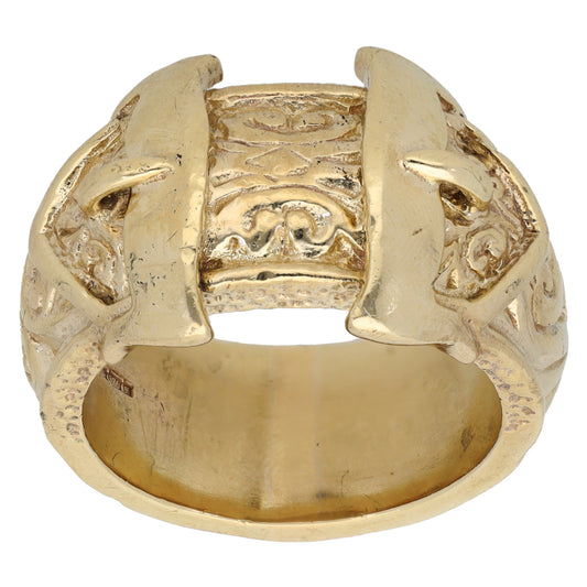 9ct Gold Buckle Ring Size Z+7