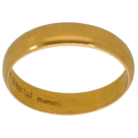22ct Gold Plain Wedding Ring Size T
