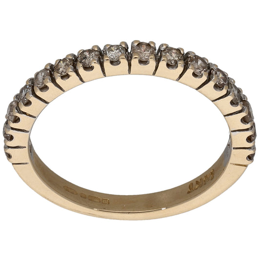 14ct Gold 0.44ct Diamond Half Eternity Ring Size L