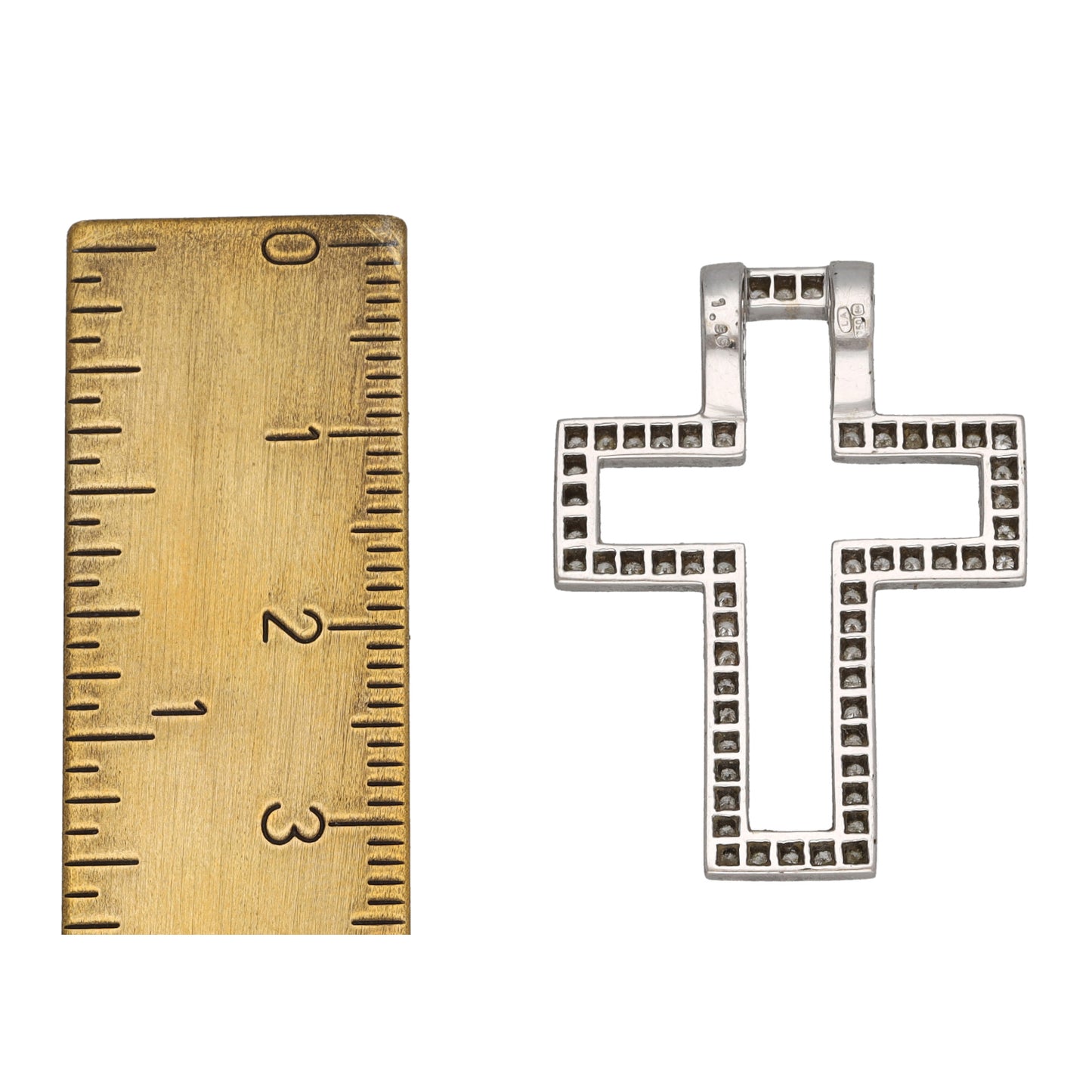 18ct White Gold 0.33ct Diamond Cross Pendant