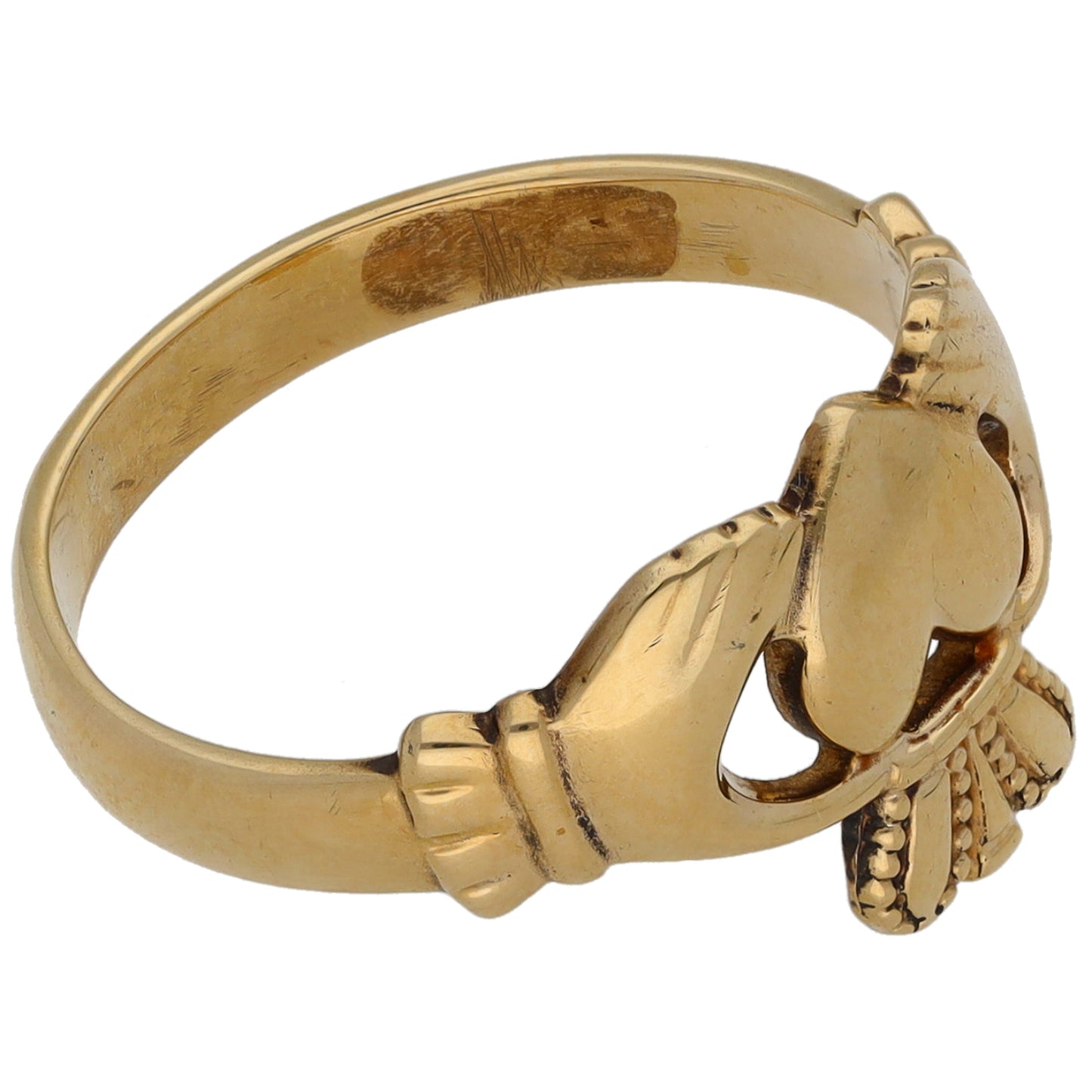 9ct Gold Claddagh Ring Size W