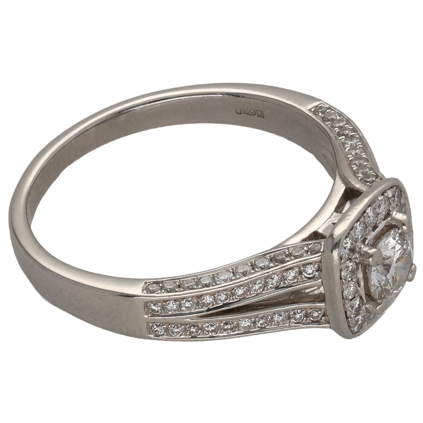 Platinum 0.51ct Diamond Dress/Cocktail Ring Size O