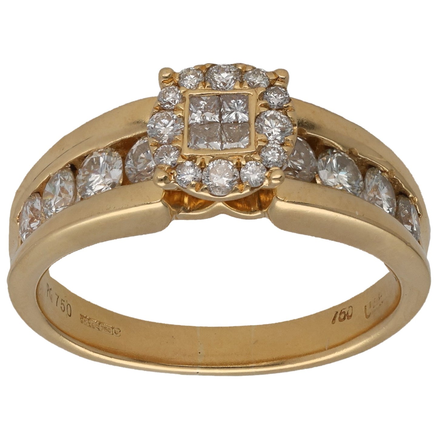 18ct Gold 1.20ct Diamond Dress/Cocktail Ring Size P