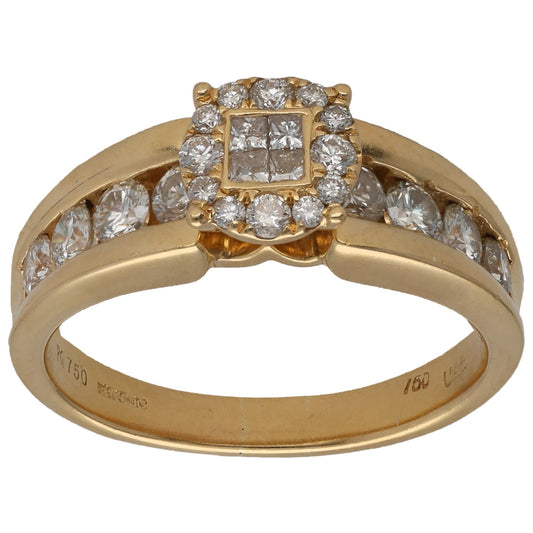 18ct Gold 1.20ct Diamond Dress/Cocktail Ring Size P