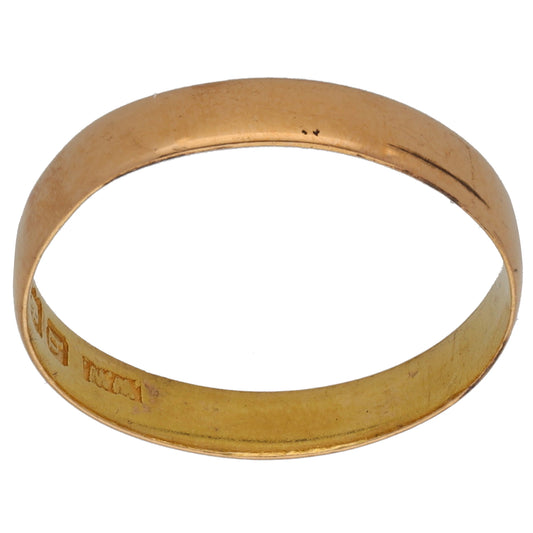 22ct Gold Plain Wedding Ring Size O