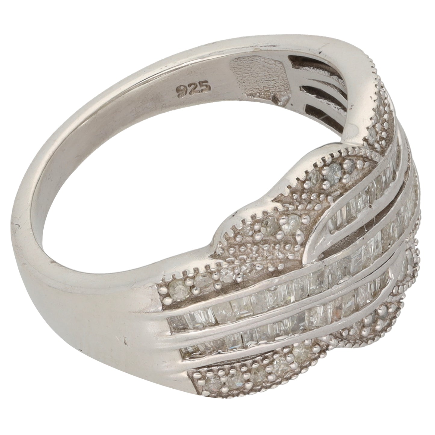 Sterling Silver 0.75ct Diamond Dress/Cocktail Ring Size Q