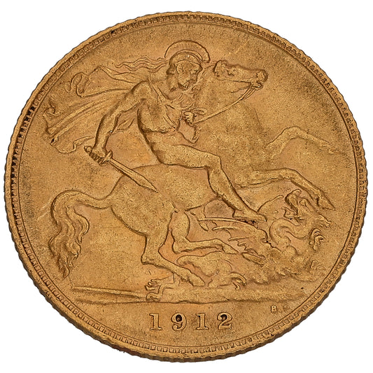 22ct Gold King George V Half Sovereign Coin 1912