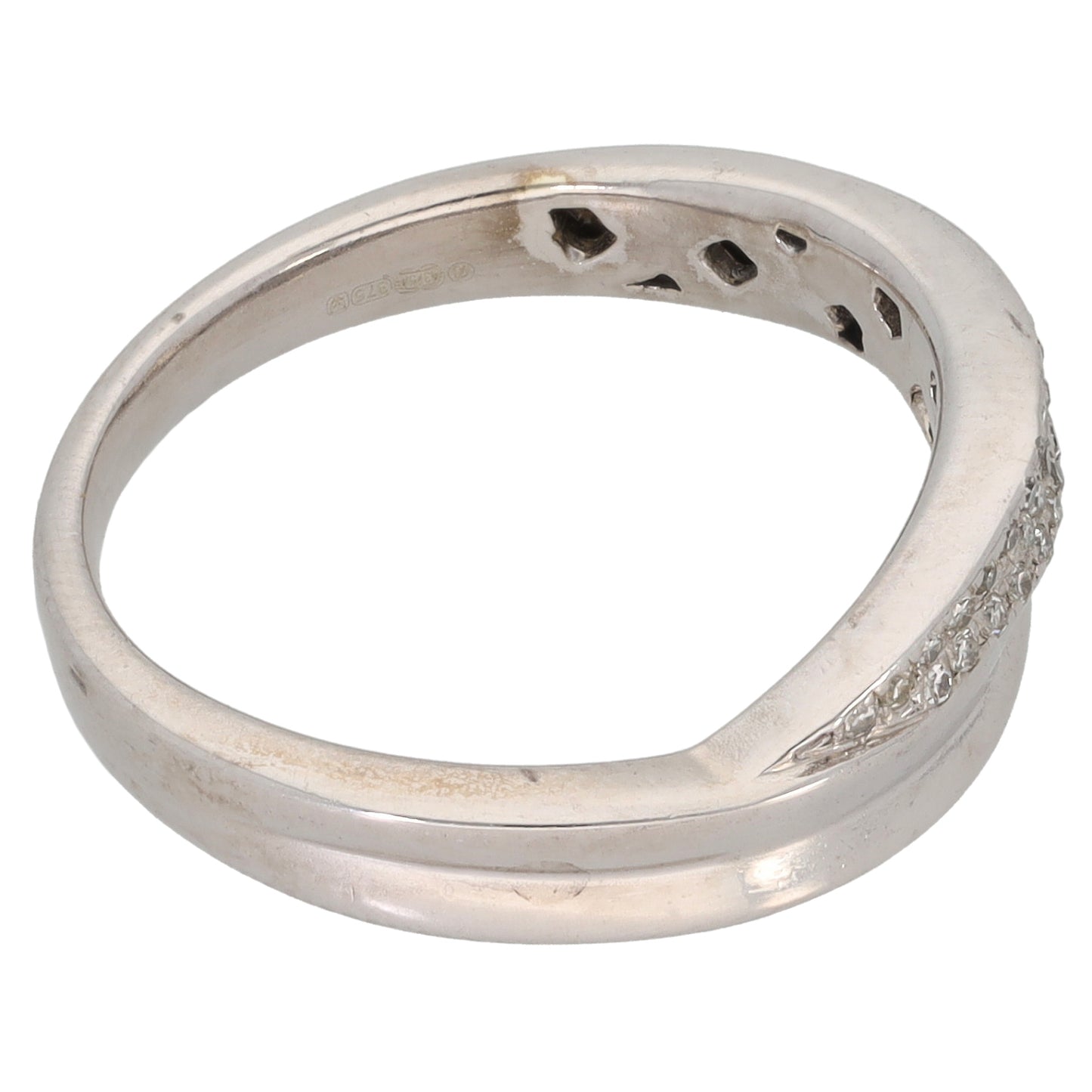 9ct White Gold 0.16ct Diamond Dress/Cocktail Ring Size O