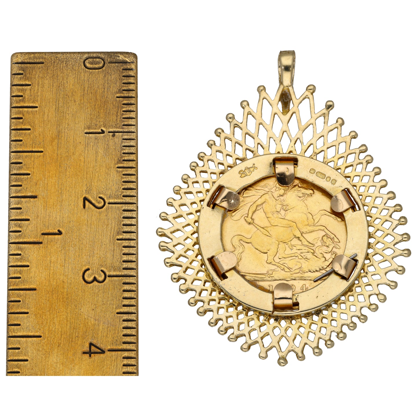 9ct Gold Half Sovereign Coin Pendant