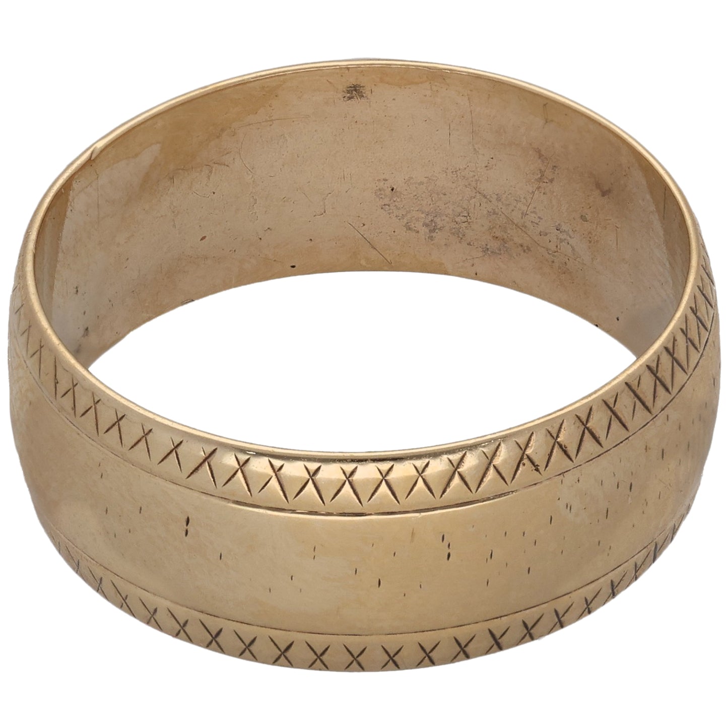 9ct Gold Patterned Wedding Ring Size W