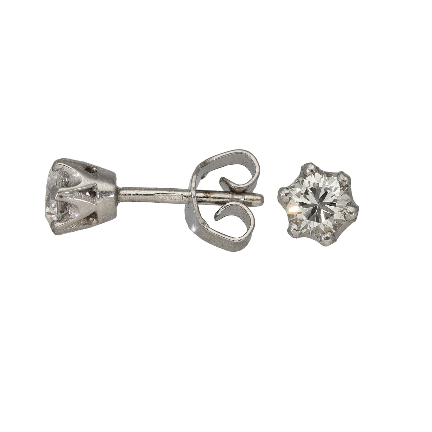 Platinum 0.36ct Diamond Solitaire Earrings