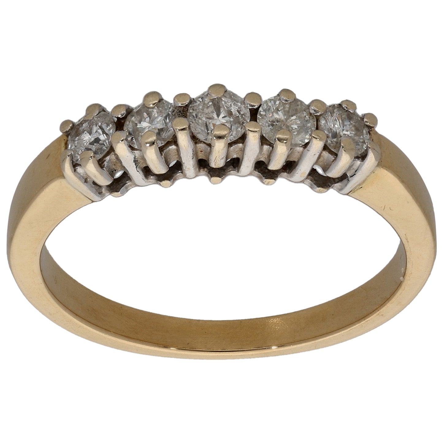 18ct Gold 0.50ct Diamond Half Eternity Ring Size P