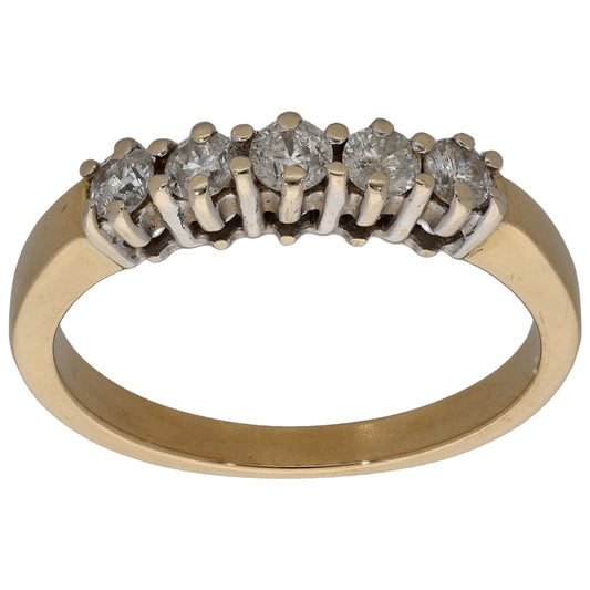 18ct Gold 0.50ct Diamond Half Eternity Ring Size P