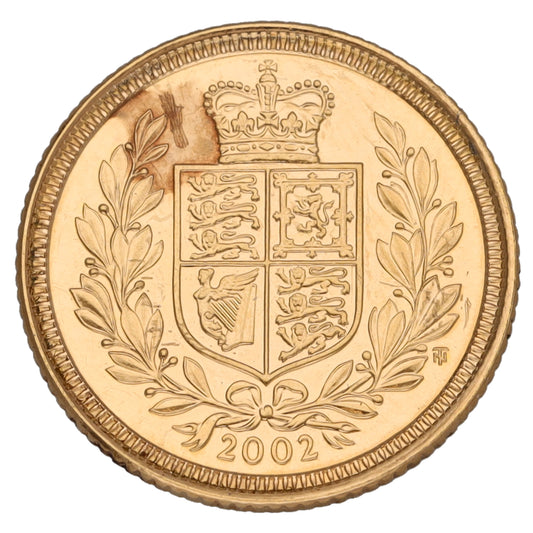 22ct Gold Queen Elizabeth II Half Sovereign Coin 2002