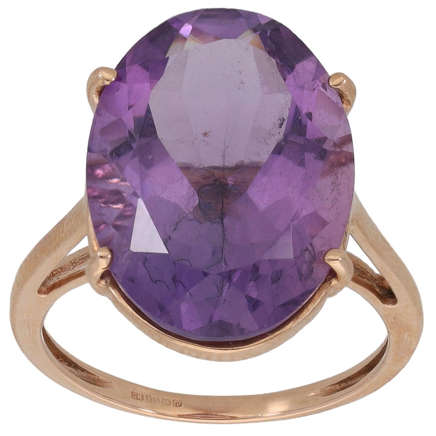 9ct Gold Amethyst Dress/Cocktail Ring Size O