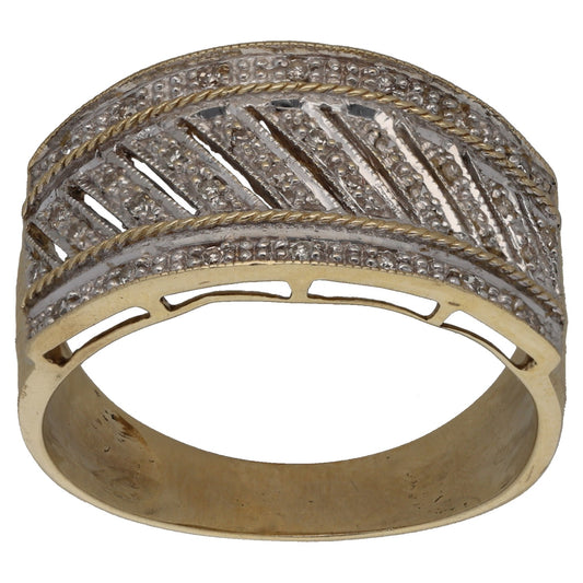 9ct Gold 0.16ct Diamond Alternative Ring Size T