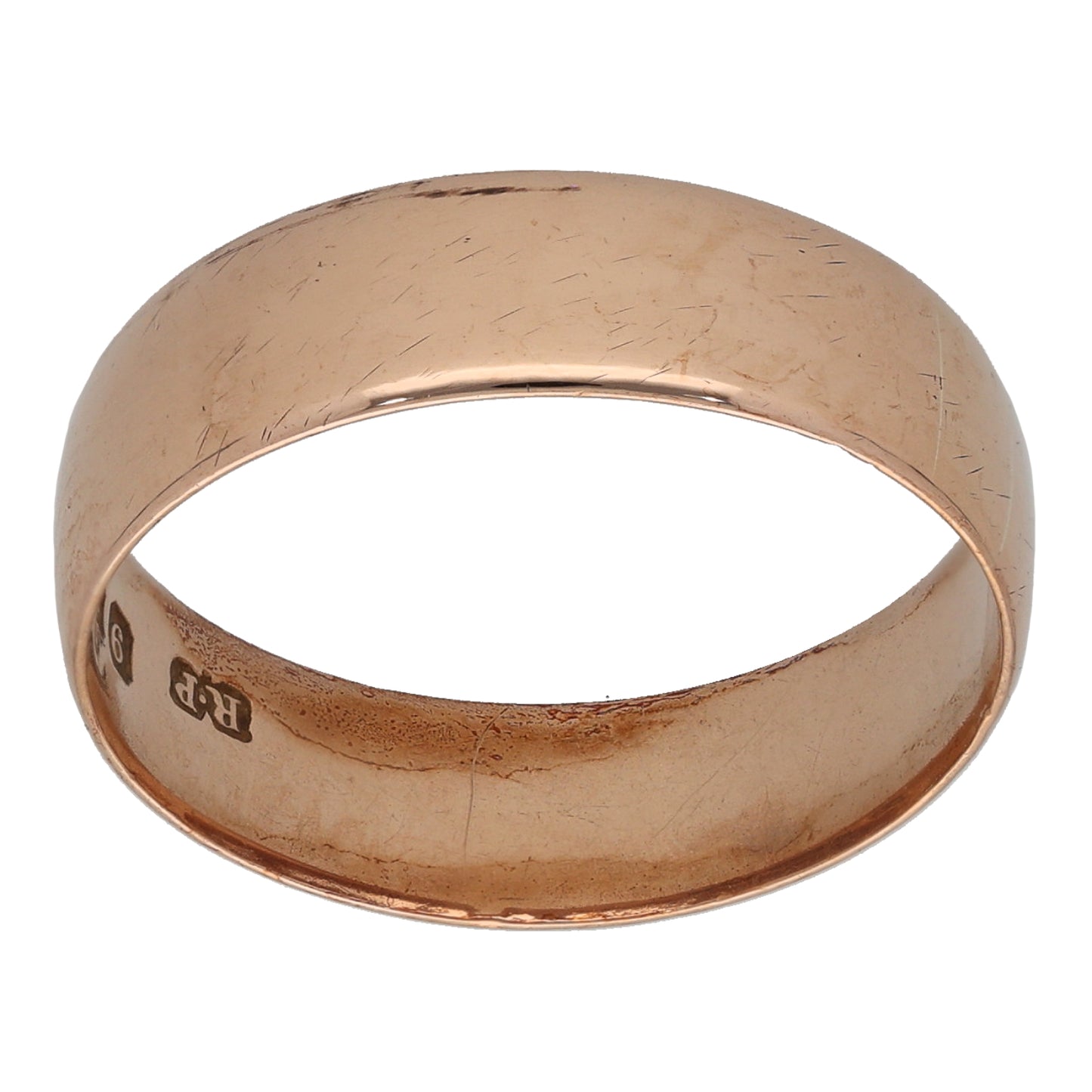 9ct Rose Gold Plain Wedding Ring Size S